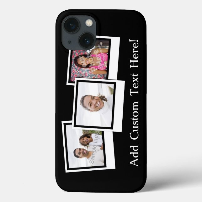 Personalised 3-Photo Snapshot Frames Custom Colour Case-Mate iPhone Case (Back)