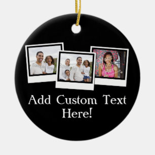 Personalised 3-Photo Snapshot Frames Custom Colour Ceramic Ornament