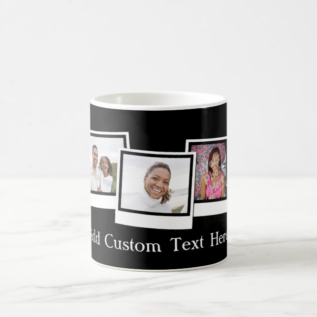 Personalised 3-Photo Snapshot Frames Custom Colour Coffee Mug (Center)