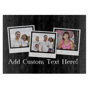 Personalised 3-Photo Snapshot Frames Custom Colour Cutting Board