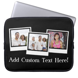Personalised 3-Photo Snapshot Frames Custom Colour Laptop Sleeve