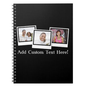Personalised 3-Photo Snapshot Frames Custom Colour Notebook