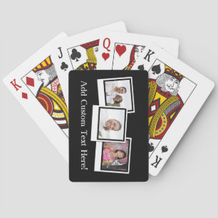 Personalised 3-Photo Snapshot Frames Custom Colour Playing Cards