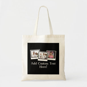 Personalised 3-Photo Snapshot Frames Custom Colour Tote Bag