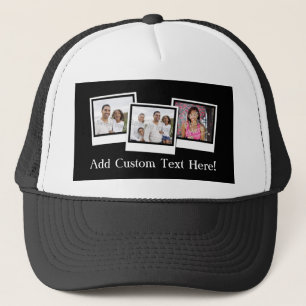 Personalised 3-Photo Snapshot Frames Custom Colour Trucker Hat