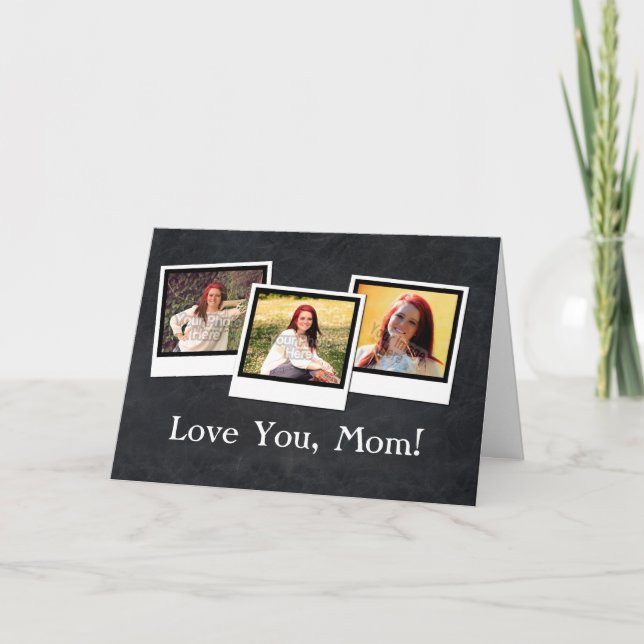 Personalised 3-Photo Snapshot Frames Mother's Day Card (Front)