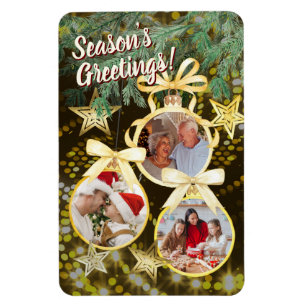 Personalised 3 Photos Ornaments - Magnet