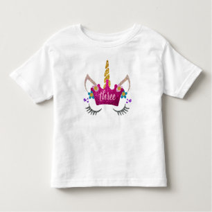 Personalised 3rd Birthday Crowned Unicorn Shirt