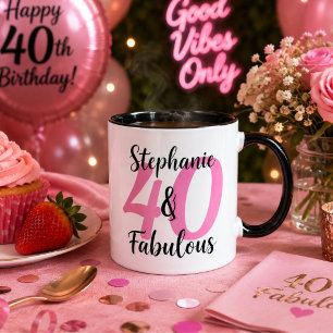 Personalised 40 & Fabulous Birthday Coffee Mug