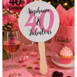 Personalised 40 & Fabulous Birthday  Hand Fan