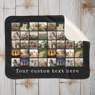 Personalised 40 Photo Collage Sherpa Blanket