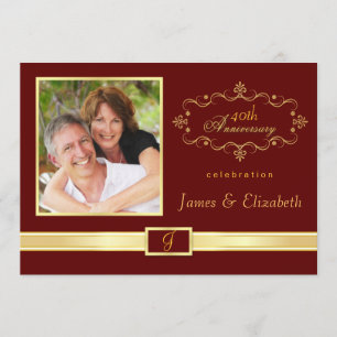 Personalised 40th Anniversary Party Invitations
