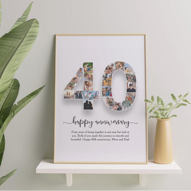 Personalised 40th Anniversary Photo Collage Poster (Creator Uploaded)