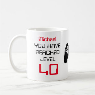 Personalised 40th (ANY AGE) Youve Reached Level Coffee Mug