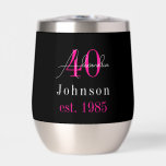 Personalised 40th Birthday Black Hot Pink<br><div class="desc">This is a personalised 40th birthday design. It is a modern design, in chic black, white and hot pink typography, with space for your first name and second name, age and year. Perfect for a cool and fun, 40th birthday gift. To personalise simply add your details by using the personalise...</div>