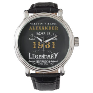 Personalised 40th Birthday Born 1981 Vintage Black Watch
