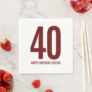 Personalised 40th Birthday Napkins