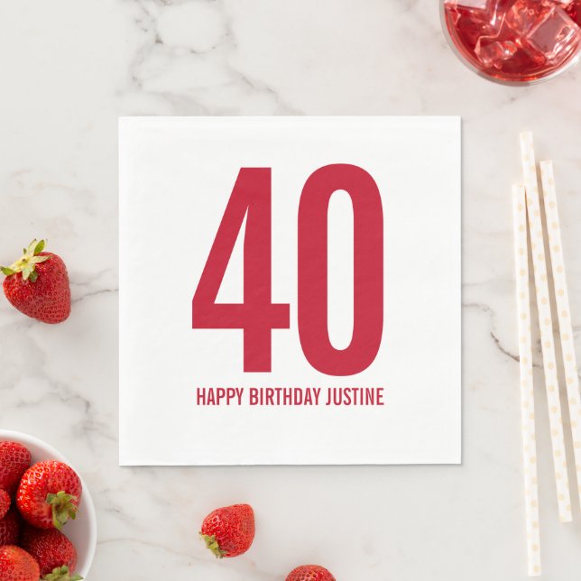 Personalised 40th Birthday Napkins (Insitu)