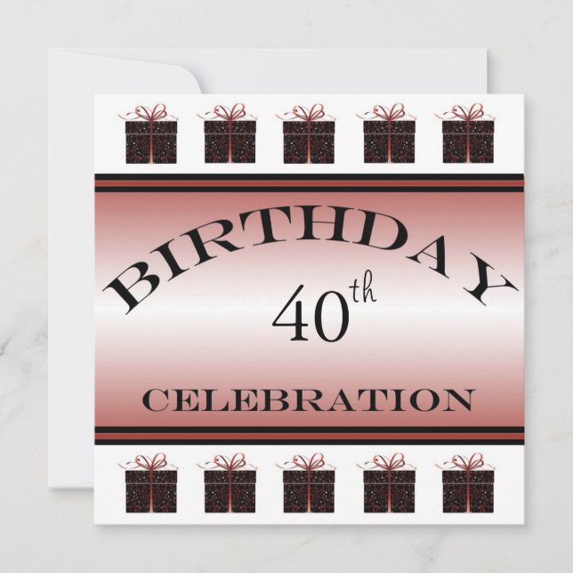 Personalised 40th Birthday Party Invitations (Front)