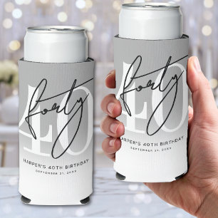 Personalised 40th Birthday Party Seltzer Can Cooler