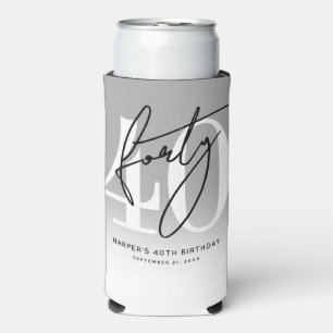 Personalised 40th Birthday Party Seltzer Can Cooler