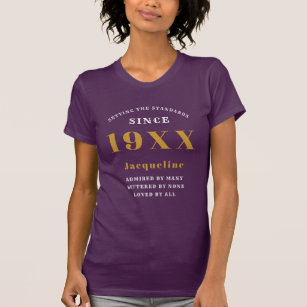 Personalised 40th Birthday Purple Gold For Her T-Shirt