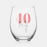 Personalised 40th Birthday Stemless Wine Glass<br><div class="desc">Celebrate in Style with a Personalised 40th Birthday Stemless Wine Glass

Make a toast to three decades of life with our exquisite Personalised 40th Birthday Stemless Wine Glass. This elegant,  stemless design is not just a glass,  but a keepsake,  perfect for commemorating this milestone birthday.</div>