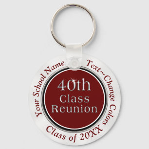 Personalised 40th Class Reunion Gifts, Your Key Ring