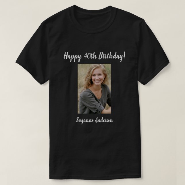 Personalised 40th Milestone Birthday T-Shirt (Design Front)
