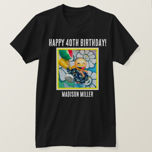 Personalised 40th Milestone Birthday T-Shirt (Design Front)