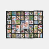 Personalised 45 Photo Collage Captions Your Colour Fleece Blanket (Front (Horizontal))
