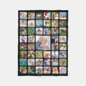 Personalised 45 Photo Collage Captions Your Colour Fleece Blanket (Front)