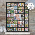 Personalised 45 Photo Collage Captions Your Colour Fleece Blanket<br><div class="desc">Easily create a personalised, custom colour photo fleece blanket with this photo collage template of 45 square pictures including captions to commemorate a special occasion, event or milestone or for a meaningful, memorable gift for anyone. CHANGES: Select a different background colour or choose a styled graphics background or change the...</div>