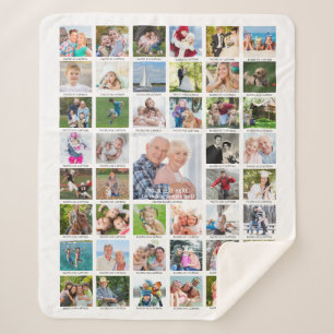 Personalised 45 Photo Collage Captions Your Colour Sherpa Blanket