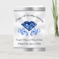 Personalised 45th Anniversary Cards, Sapphire