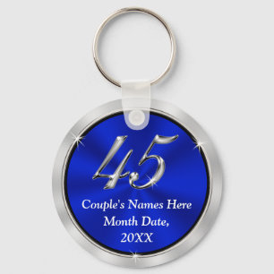 Personalised 45th Anniversary Favours, Keychains