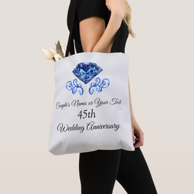 Personalised 45th Anniversary Gift for Wife Tote Bag (Close Up)