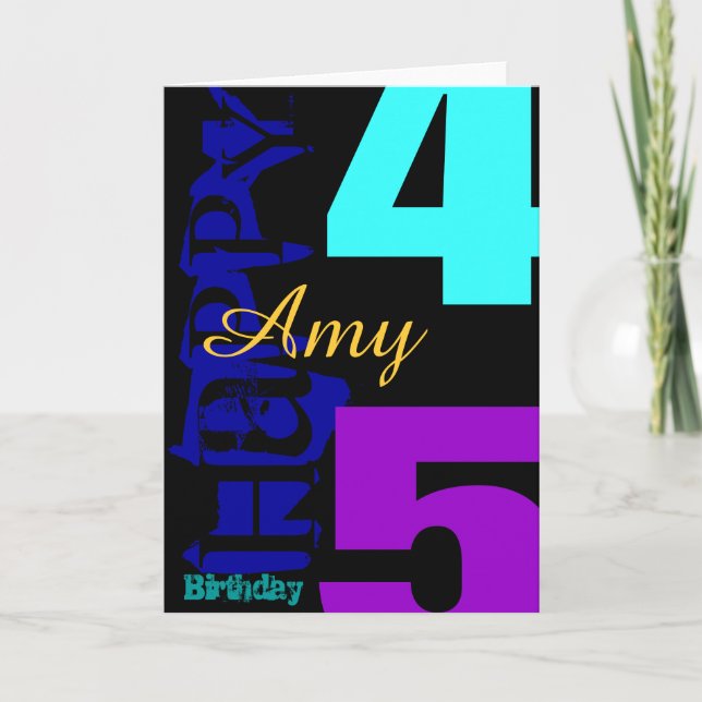 Personalised 45th Birthday POP Greeting Card (Front)