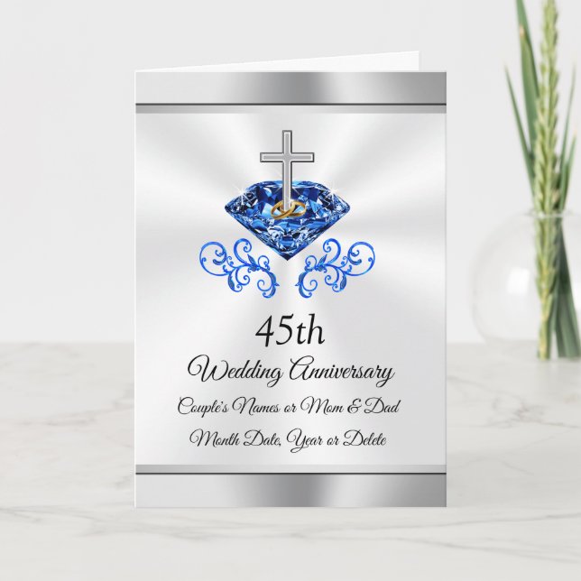 Personalised 45th Wedding Anniversary Cards (Front)