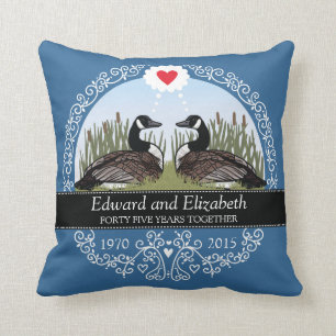 Personalised 45th Wedding Anniversary, Geese Cushion