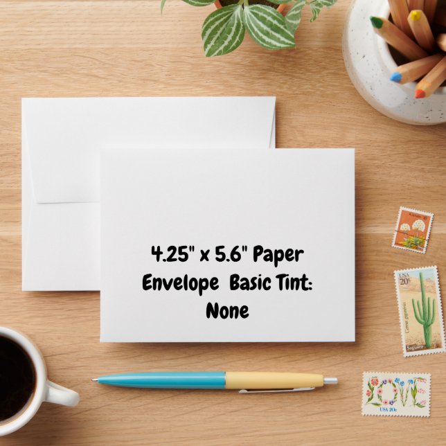 Personalised 4.25" x 5.6" Basic Paper  Envelope (Desk)