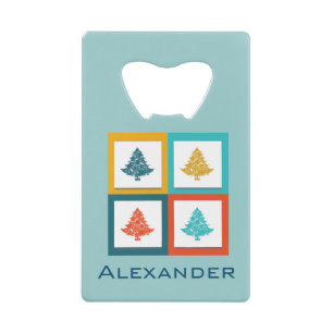 Personalised 4 Christmas Trees Retro Design