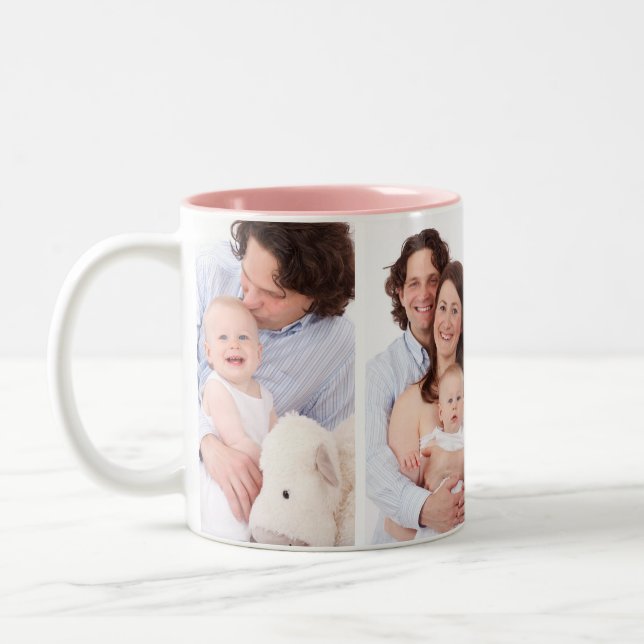 Personalised 4 Family Photo Collage Coffee Mug (Left)