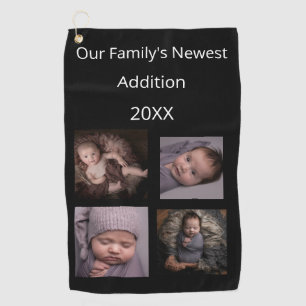 Personalised 4-iimage Our Family's Newest Addition Golf Towel