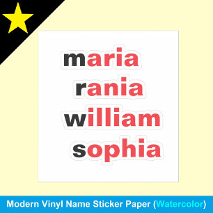 Personalised 4 Names, Novelty Fun Gift Stickers