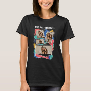 Personalised 4 Photo Best Moments Collage T-Shirt