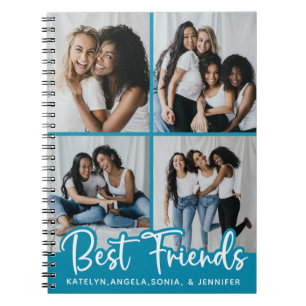 Personalised 4 Photo Collage Best Friends Notebook
