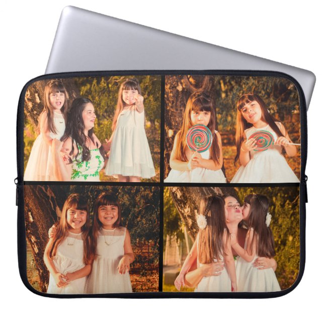 Personalised 4 Photo Collage Electronics Bag (Front)