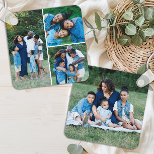 Personalised 4 Photo Collage Modern Simple Family Key Ring