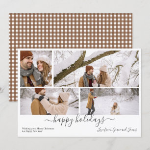 Personalised 4 Photo Merry Christmas  Holiday Card